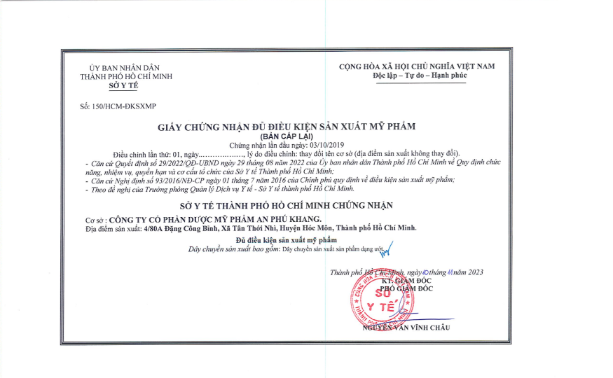  - Công Ty Cổ Phần Dược Mỹ Phẩm An Phú Khang